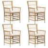 vidaXL Tuinstoelen 4 st Naturel PE rattan, Staal en Polyester Stof