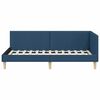 vidaXL Hoekbedframe met hoofdeinde Blauw 90 cm x 190 cm Fluweel
