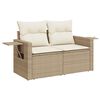 vidaXL 9-delige Loungeset met kussens poly rattan beige