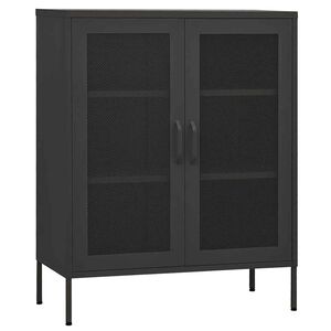 vidaXL Opbergkast 80x35x101,5 cm staal antracietkleurig
