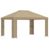 vidaXL Paviljoen 4 &times; 3 m Beige Polyester en staal 190 gsm