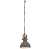 vidaXL Hanglamp industrieel rond 25 W E27 32 cm mangohout grijs