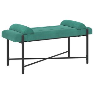vidaXL Knop-gestept Bankje met Kussens Turquoise 110 x 40 x 46 cm