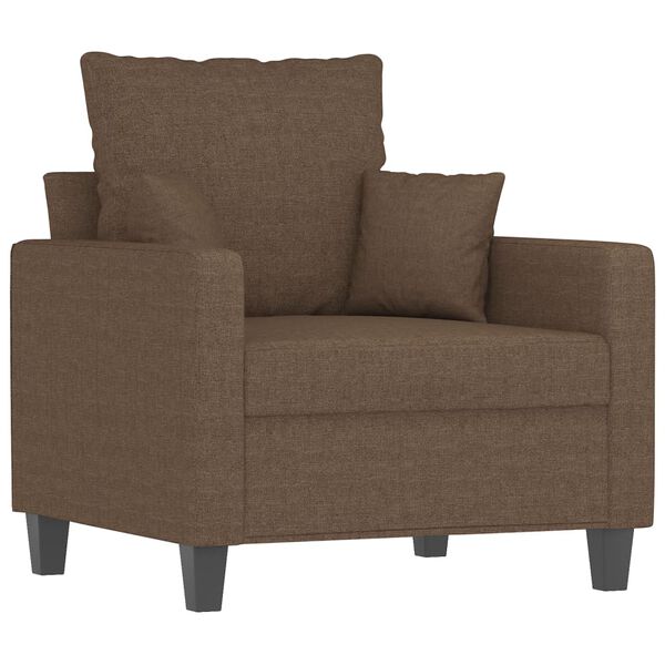 vidaXL Fauteuil met voetenbank 60 cm stof bruin
