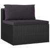 vidaXL 10-delige Loungeset met kussens poly rattan zwart