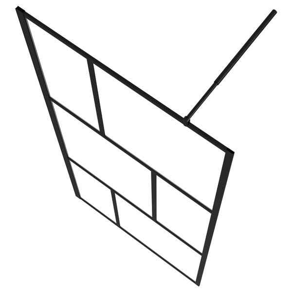 vidaXL Inloopdouchewand 90x195 cm gehard glas zwart