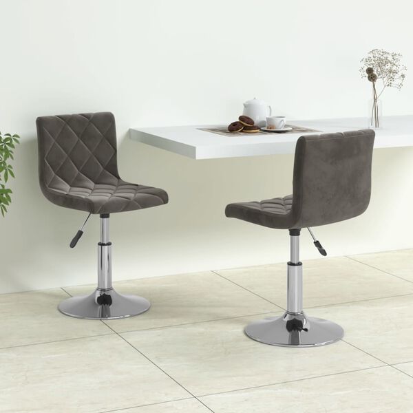 vidaXL Eetkamerstoelen draaibaar 2 st fluweel donkergrijs