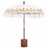vidaXL Balinese parasol met basis Cr&egrave;me en bruin &Oslash; 210-220 cm