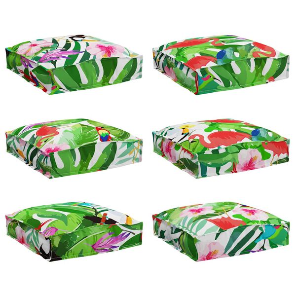 vidaXL Kussen Bloemen 6 pcs Multikleur 40 x 40 x 8 cm Oxford Stof