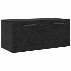 vidaXL Wandkast Zwart eiken 80 x 36.5 x 35 cm Bewerkt hout