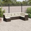 vidaXL 8-delige Loungeset met kussens poly rattan bruin