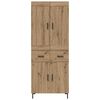vidaXL Hoge kast met lade 2 pcs Artisan Eiken Bewerkt hout
