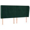 vidaXL Hoofdbord met randen 183x23x118/128 cm fluweel donkergroen