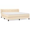 vidaXL Boxspring met matras stof cr&egrave;mekleurig 160x200 cm