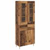 vidaXL Hoge kast 2 st Oudhout 69,5 x 34 x 180 cm Bewerkt hout