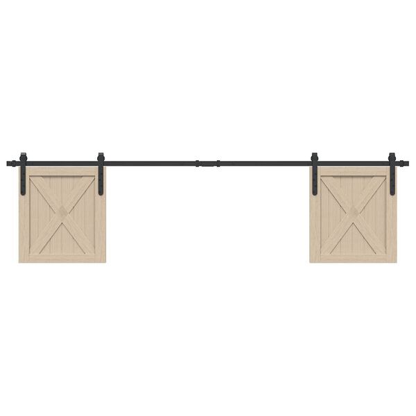 vidaXL Ophangset voor schuifdeur 200 cm koolstofstaal