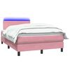 vidaXL Boxspring met matras en LED fluweel roze 120x220 cm