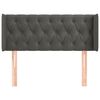 vidaXL Hoofdbord met randen 93x16x78/88 cm fluweel donkergrijs