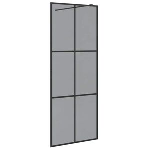 vidaXL Inloop Douche Wand Zwart 80 x 195 cm gehard glas