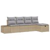 vidaXL Bankstel 5 st poly rattan