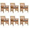 vidaXL Tuinstoelen 6 stuks met kussens, massief acaciahout