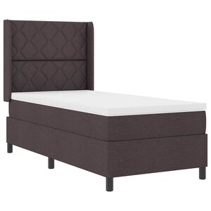 vidaXL LED Box Spring Bed met hoofdeinde Donkerbruin 100 x 200 cm Stof