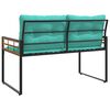 vidaXL Houten Laag Bank met kussen Effen Turquoise 114 x 55 x 77 cm