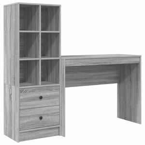 vidaXL Bureau Grijs Sonoma 145,5 x 40 x 127 cm 2 st