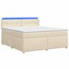 vidaXL Boxspringbed met matras Cr&egrave;mekleurig 140 x 190 cm Stof