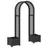 vidaXL Rozenboog met planter Antracietkleurig 168,5 x 43 x 207 cm PP