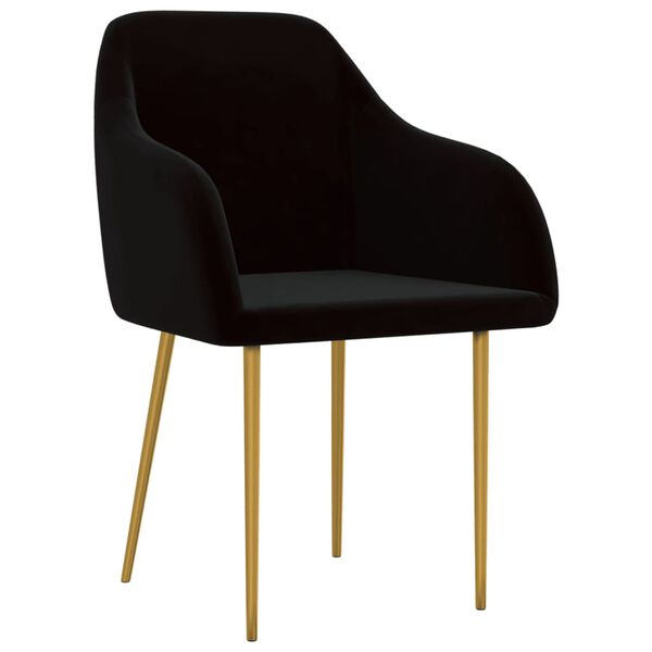 vidaXL Eetkamerstoelen 2 st fluweel zwart