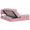 vidaXL LED Opslagbed met Matras Roze 180 x 200 cm Fluweel