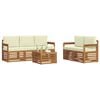 vidaXL Sofa-Sets 6 pcs Natuurlijk en Cr&egrave;me Massief Acaciahout