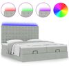 vidaXL Ottoman bed met matrassen en LED's 200x200cm fluweel lichtgrijs