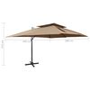 vidaXL Zweefparasol met dubbel dak 400x300 cm taupe