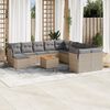 vidaXL 12-delige Loungeset met kussens poly rattan beige