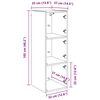 vidaXL Wandkast Artisan Eiken 35 x 37 x 102 cm Bewerkt hout