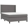 vidaXL Boxspring met matras en LED kunstleer grijs 140x200 cm