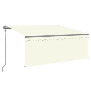 vidaXL Luifel automatisch met rolgordijn LED windsensor 3x2,5 m cr&egrave;me