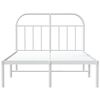 vidaXL Bedframe met hoofdbord metaal wit 120x200 cm