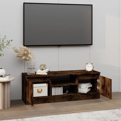 vidaXL Tv-meubel met deur 102x30x36 cm gerookt eikenkleurig