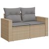 vidaXL 3-delige Loungeset met kussens poly rattan beige