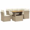 vidaXL 5-delige Loungeset met kussens poly rattan beige