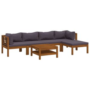 vidaXL 7-delige Loungeset met kussens massief acaciahout