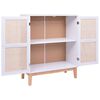 vidaXL Dressoir 80x35x100 cm MDF en rattan wit