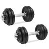 vidaXL 18-delige Halterset 30 kg gietijzer