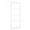 vidaXL Schuifdeur Wit 93 x 211 cm Massief grenenhout en glas