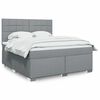 vidaXL Boxspring met matras stof lichtgrijs 180x200 cm