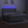 vidaXL Boxspring met matras en LED stof lichtgrijs 160x200 cm