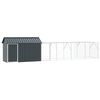 vidaXL Vogelkooi Antraciet 619 x 111 x 142 cm Gegalvaniseerd staal